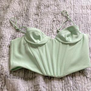 ZARA Mint Green Corset Top